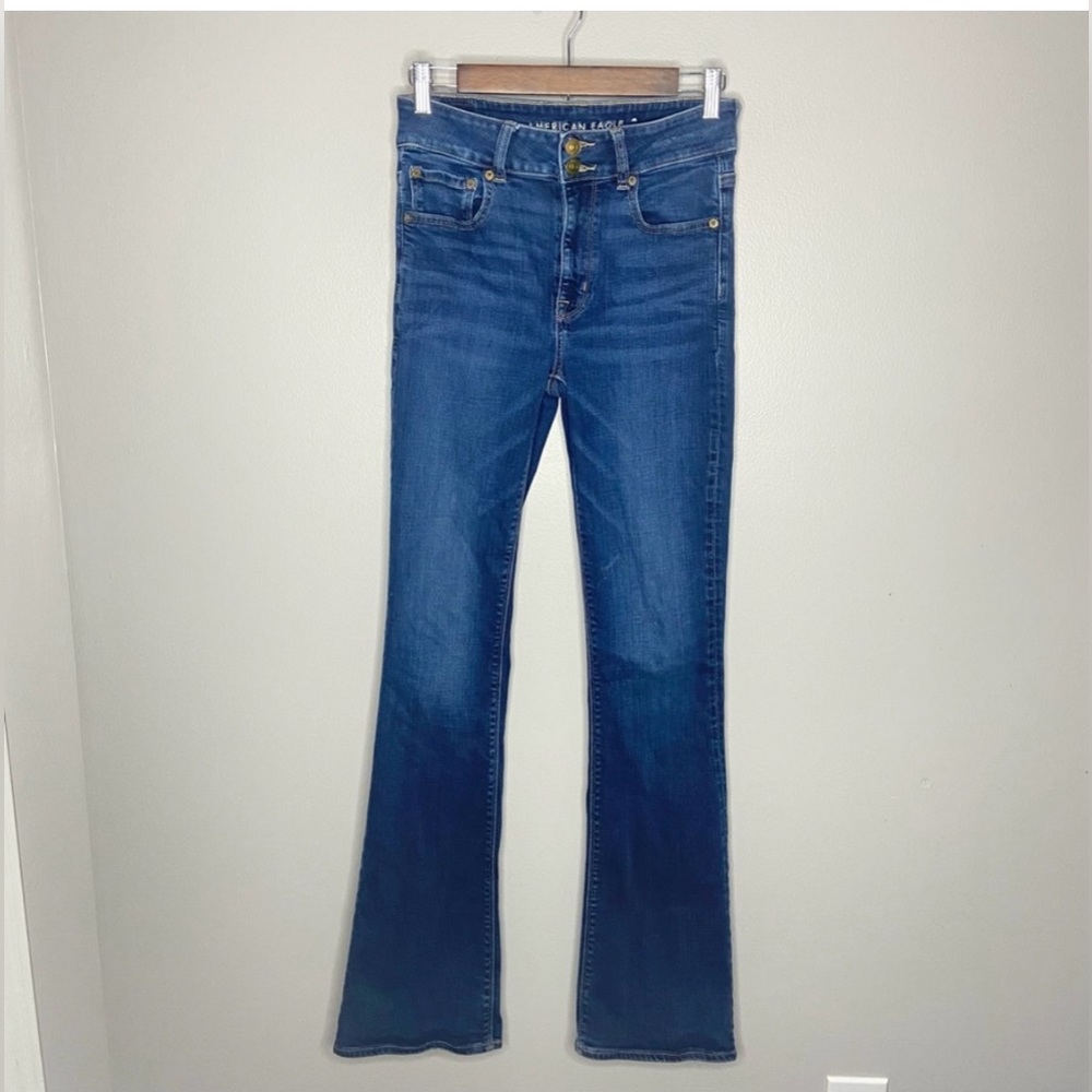 American Eagle High Rise Artist Flare Size 8 Long